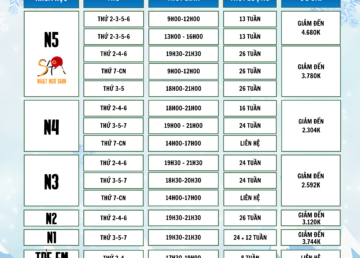 lịch khai giảng 1/2026
